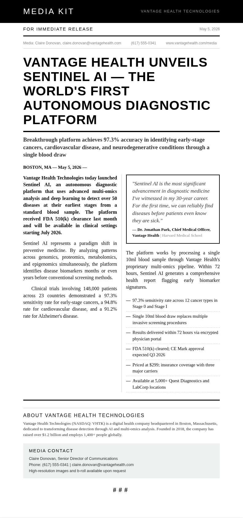 Press Release Media Kit